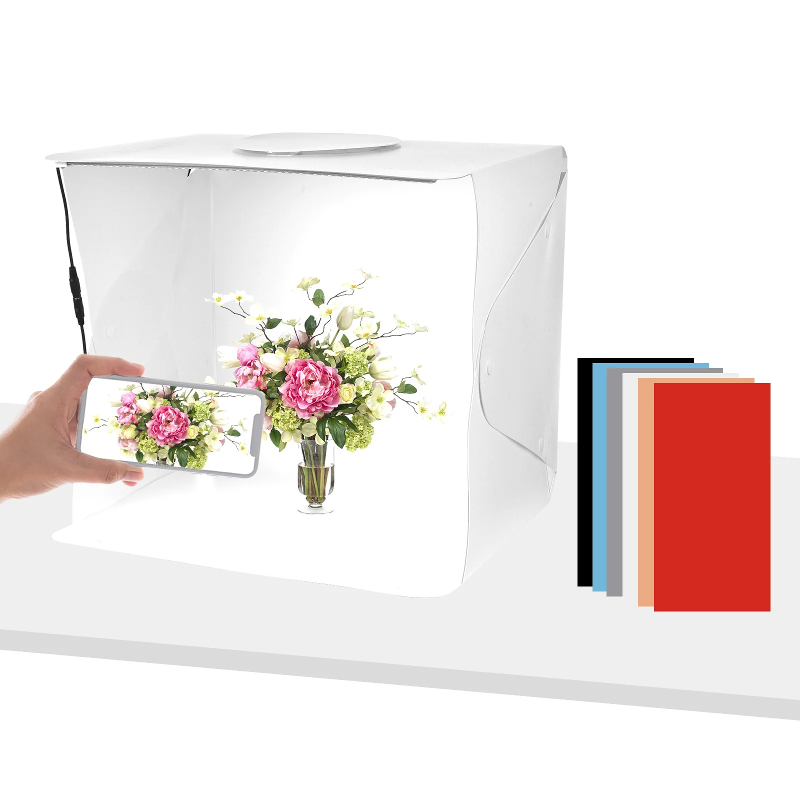 

Портативный складной мини-Лайтбокс Andoer, 40 см/15,7 дюйма, 10 Вт, с зажимом для телефона