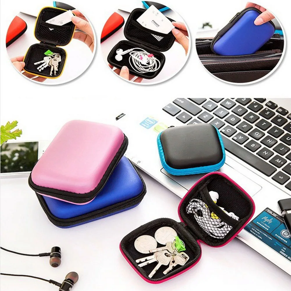 

Hold Case Storage Case For Headphones Earphone Earbuds Carrying Hard Bag Box Case For Keys Coin Travel Earphone Accessories