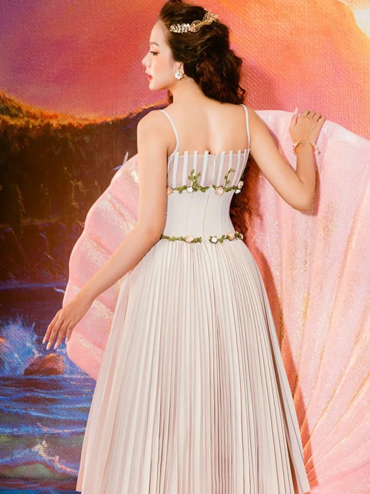 Женское плиссированное платье-кофта DEAT элегантное платье контрастных цветов с