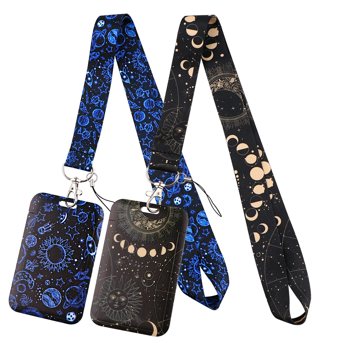 

MD3371 Star Moon Lanyards Card Neck Strap Lanyards ID Badge Holder Keychain Key Holder Hang Rope Keyrings Accessories Gifts