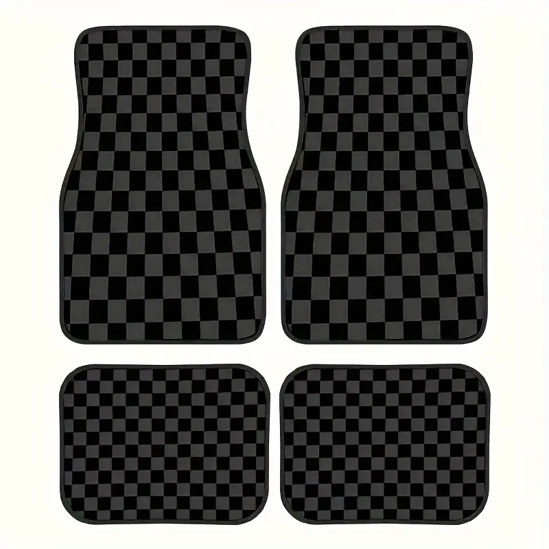 4 шт., набор автомобильных ковриков, черный впитывающий нескользящий моющийся полиэстер для внедорожников, защита салона автомобиля, моющиеся коврики
