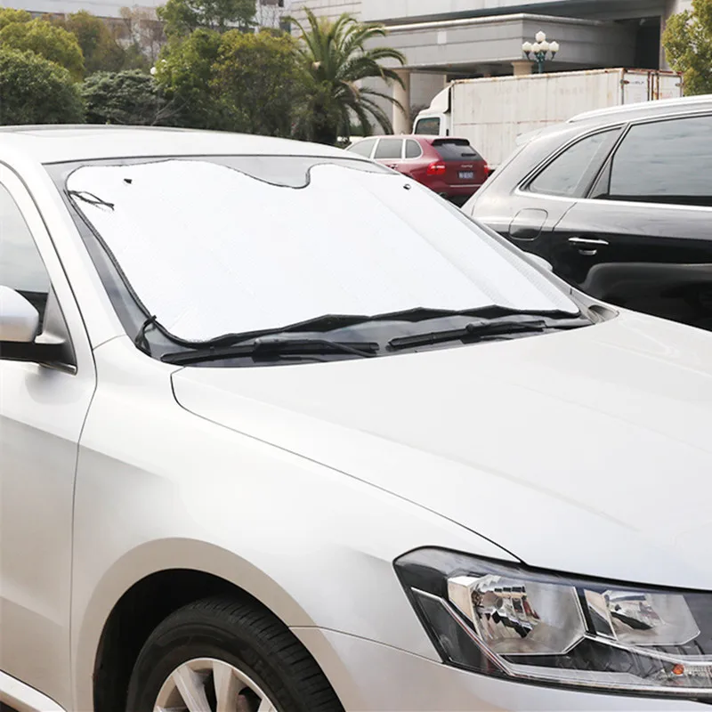 

Car Sun and snow gear 140 * 70/130 * 60 double-sided silver foam sun and snow gear front gear