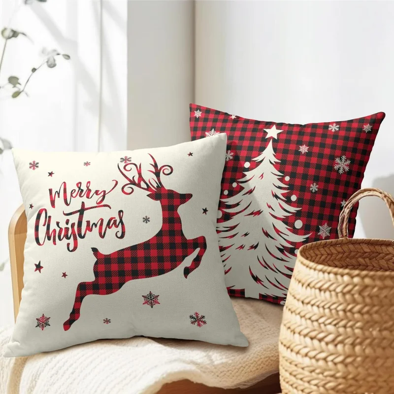 Набор наволочек с рождественскими елками из 2-х рождественских рогов лося оленя
