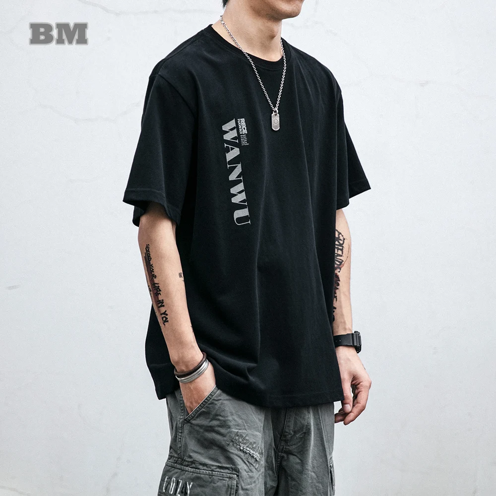 

Summer American Hip Hop Oversized T-Shirts Korean Cotton Couple Clothes Streetwear Round Neck Loose Short Sleeves Harajuku Tops