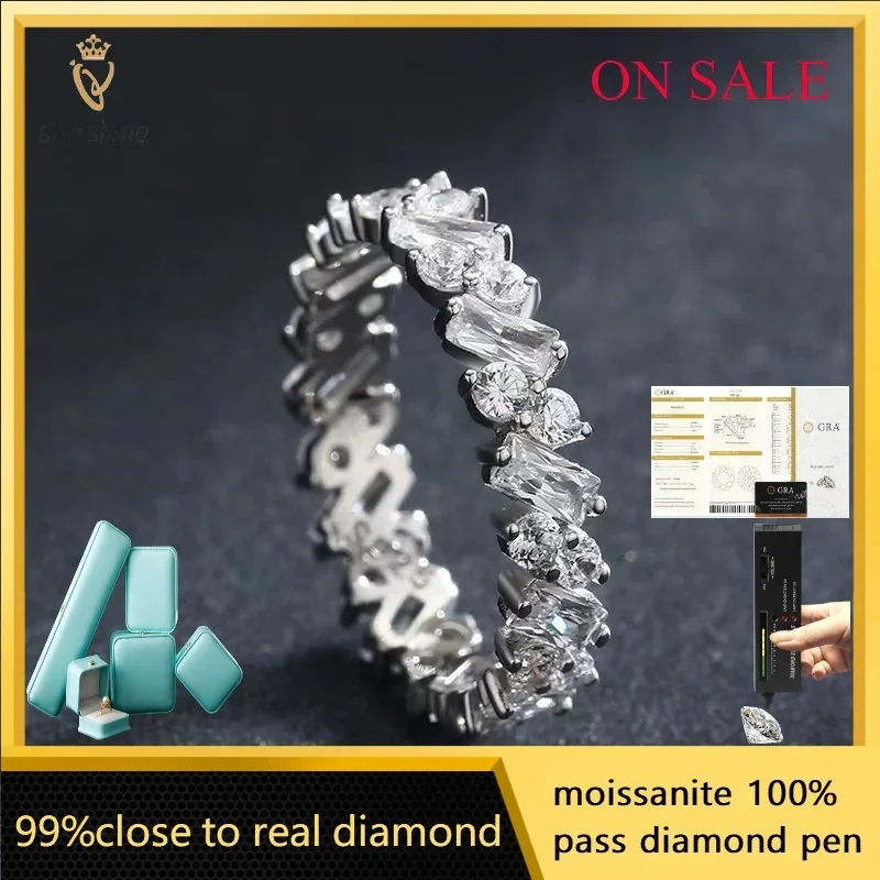 

925 sterling silver moissanite diamond wedding gothic engagement ring anniversary birthday gift new design luxury hot sale lady