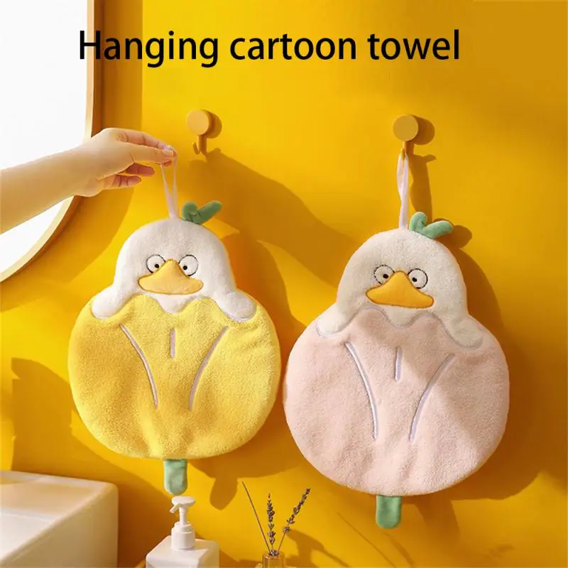 

25*20CM Cartoon Coral Velvet Bathroom Supplies Soft Hand Towel Absorbent Cloth Dishcloths Hanging Cloth Kitchen Accessories