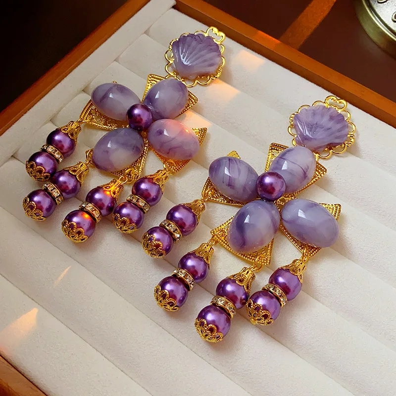 Женские винтажные серьги с перламутровыми жемчужинами