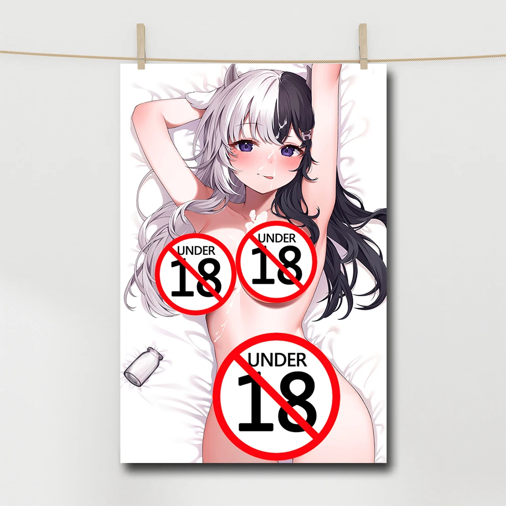 Аниме-постеры для взрослых, кавайная обнаженная девушка, искусство на стену, картина HD печать для спальни, домашний декор