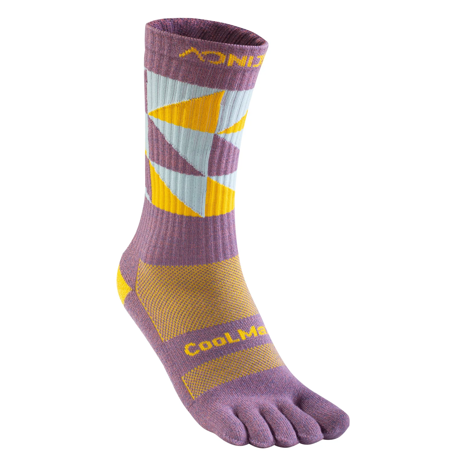 AONIJIE One Pair E4832 Unisex Colorful Sports Long Five-Toe Socks Stocking Thickened Terry Lining Toe Socks For Running Marathon