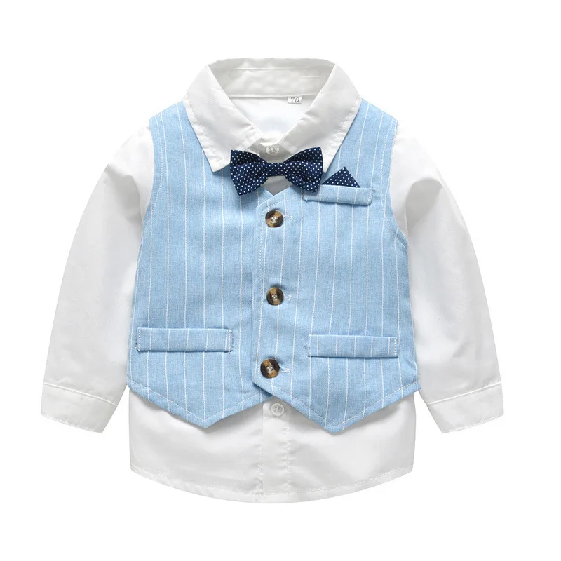 Spring baby boy baby gentleman suit shirt vest three-piece suit