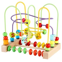 orzkids bead maze toy for toddlers kids wooden colorful educational circle toys sliding beads on twists wire children math toy