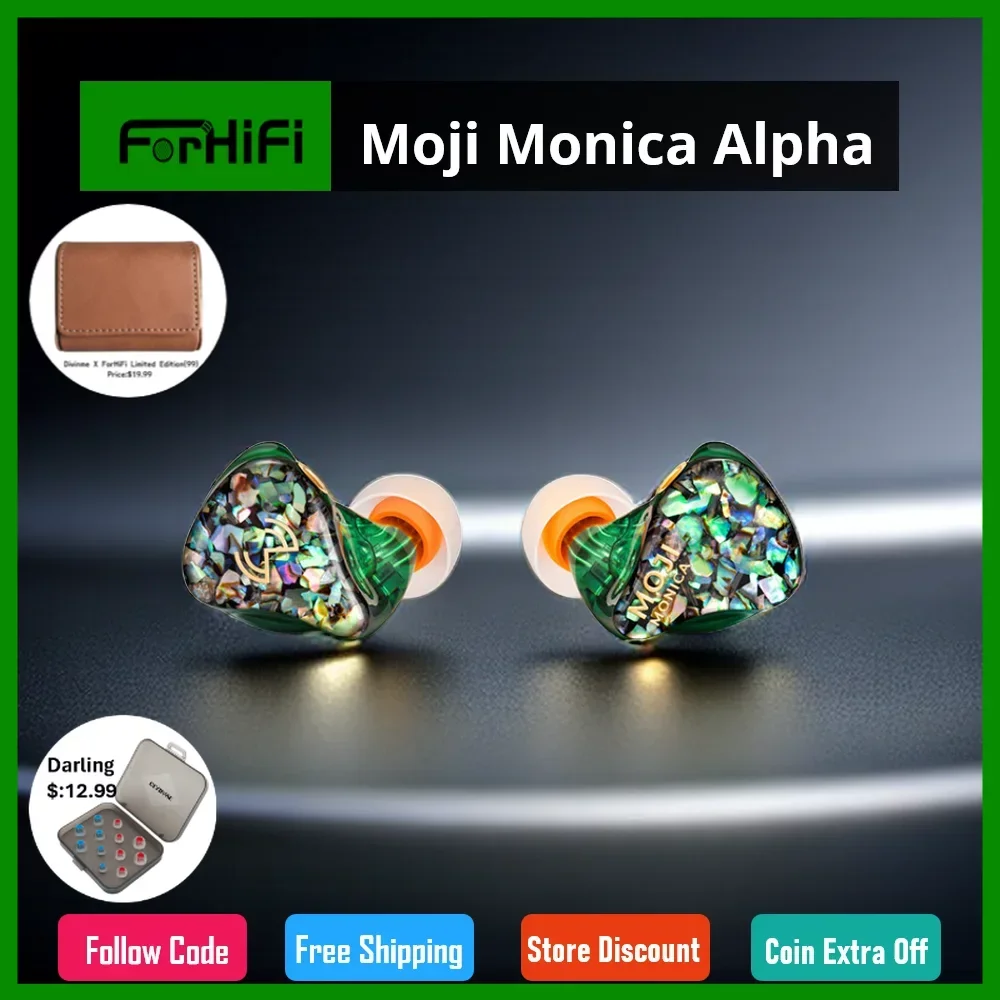 

Moji Monica Alpha 2EST+1DD +2BA Monitor Earphone Hybrid IEMs with Detachable Cable Earbuds