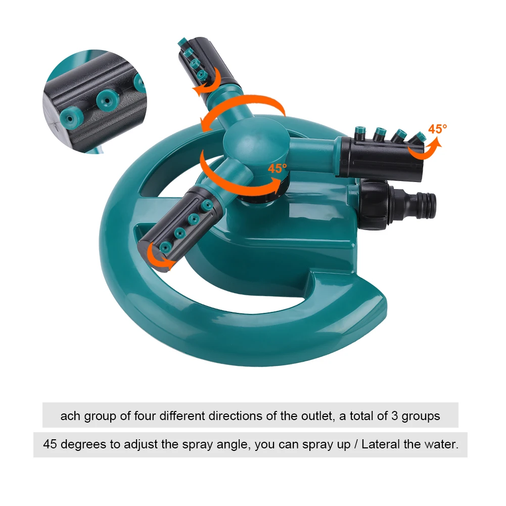 360 ° полностью 3 сопла круг вращающийся полив спринклер оросительной системы для