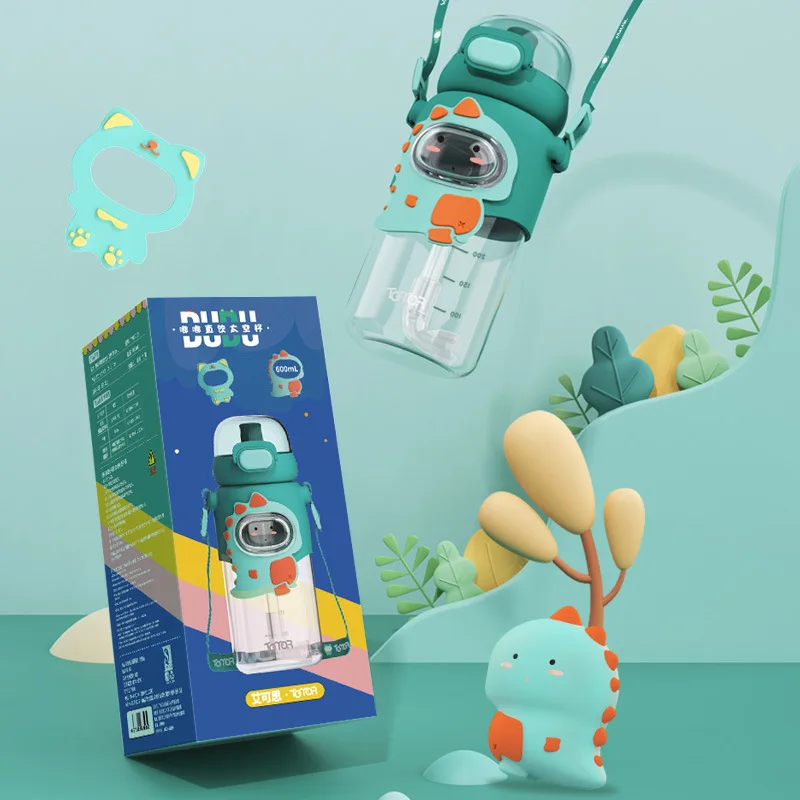 

Eco-friendly Children's Water Cup Plastic Straw Portable Large Capacity for Student Adult Kids Cups Water Bottles for Girls