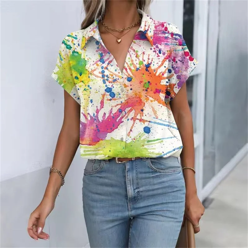 Рубашка женская с забавным 3D принтом Повседневная модная блузка в гавайском