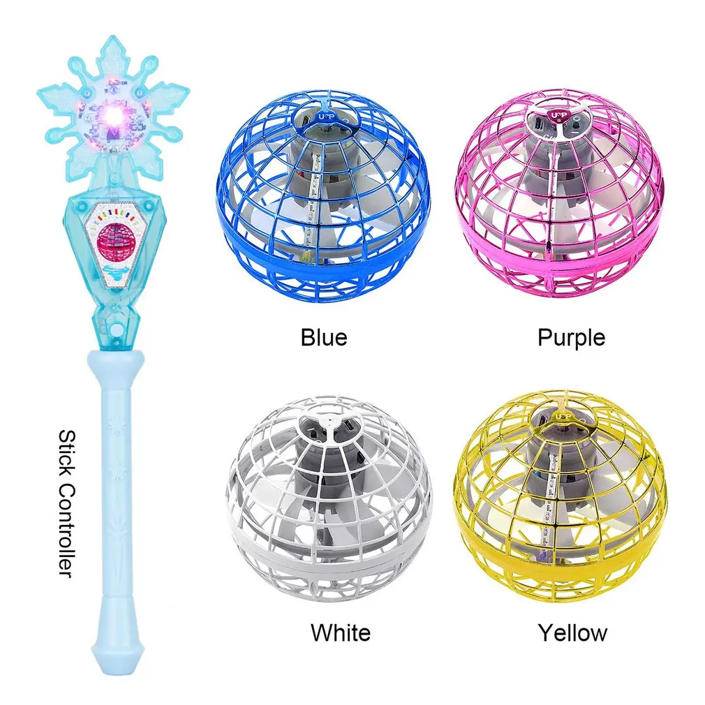 

Летающий шар, летающая игрушка, Модернизированный Летающий Спиннер, подарок для ребенка, вращающийся мини-НЛО с RGB светильник кой, подарок д...