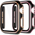 Двухцветный чехол для Apple Watch SE, чехол серии 6, 5, 4, 3, бампер для iWatch 40 мм, 44 мм, 38 мм, 42 мм, чехол с покрытием