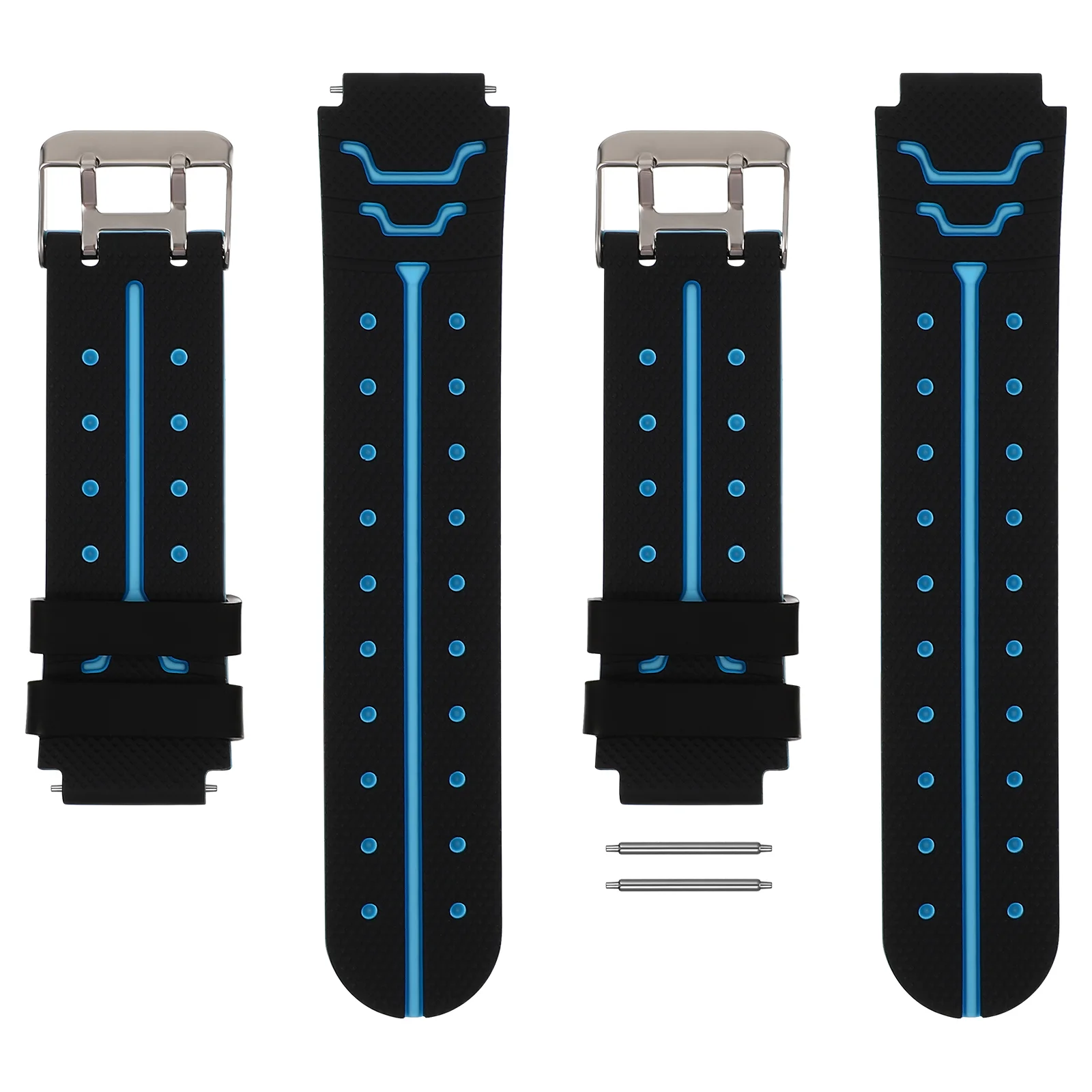 

2 Pcs Kids Wrist Watchbands Silicone Wristband Phone Smartwatch Straps Two-color Adjustable