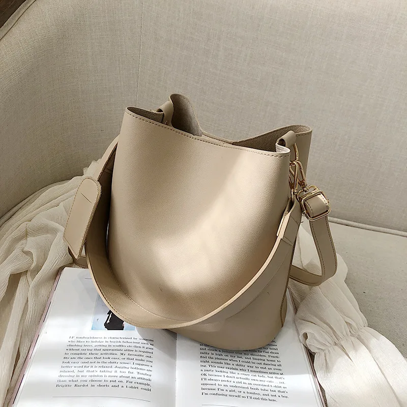 

2022 PU Leather Bucket Bags For Women Simple Summer Female Crossbody Bag Luxury Ladies Designer Handbags Sac A Main Femme