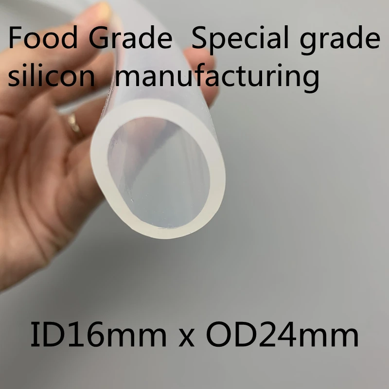 

16x24 Silicone Tubing ID 16mm OD 24mm Food Grade Flexible Drink Tubing Pipe Temperature Resistance Nontoxic Transparent