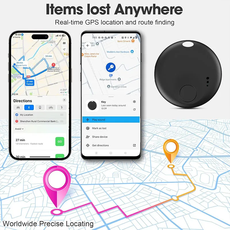 Фото Умный трекер Wesolvet N-Tag Dual System - сертифицирован Apple Find My и Google Find Hub (GFN/FMN) для iPhone, Samsung, Xiaomi, OPPO, ключей №1