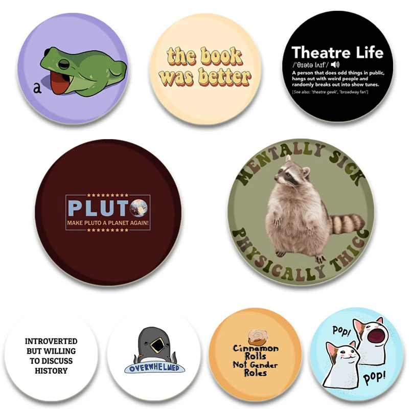 Забавная круглая брошь в форме рулона корицы глаз комаров пиццы креативная