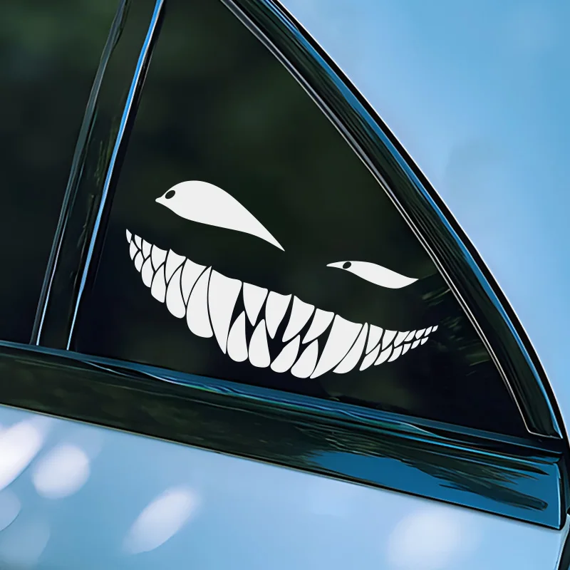 

Oblique Eyes Bad Smile Car Sticker Motorcycle Sticker Car Body Shape Decoration Window Sticker Vinyl Waterproof Car Accessories