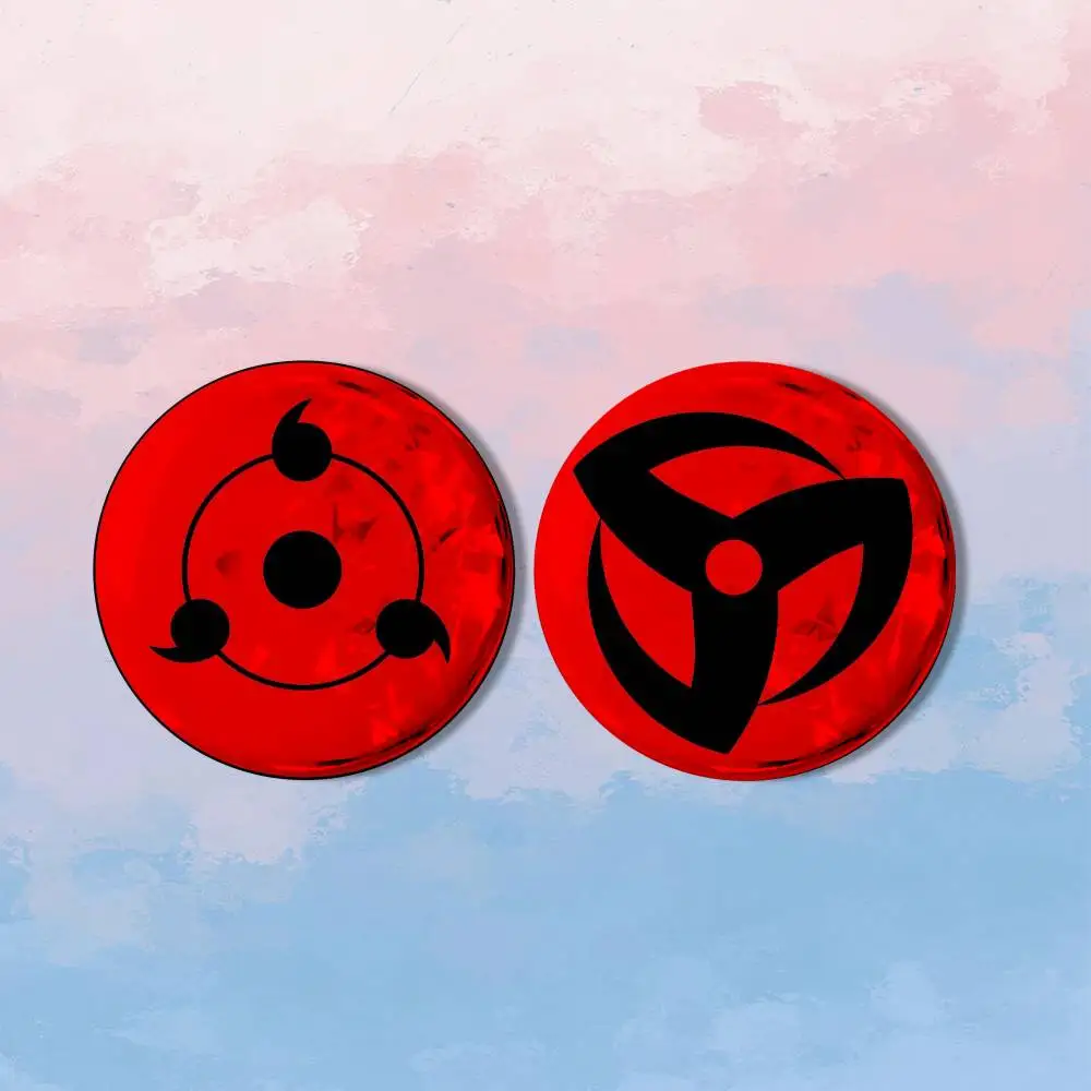 Набор из 2 значков S-Sharingan Eyes для рюкзаков и курток, круглые мультяшные броши, акриловые значки-пуговицы, коллекционные подарки (art.: 3920dbc3267cd) - 3920dbc3267cd