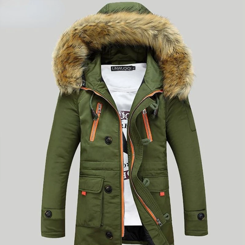 Autumn Winter Cotton Jacket Thickened Men's Slim Hooded Cotton Jackets Long Paragraph Couples Clothing Multi-color Fashion Warm