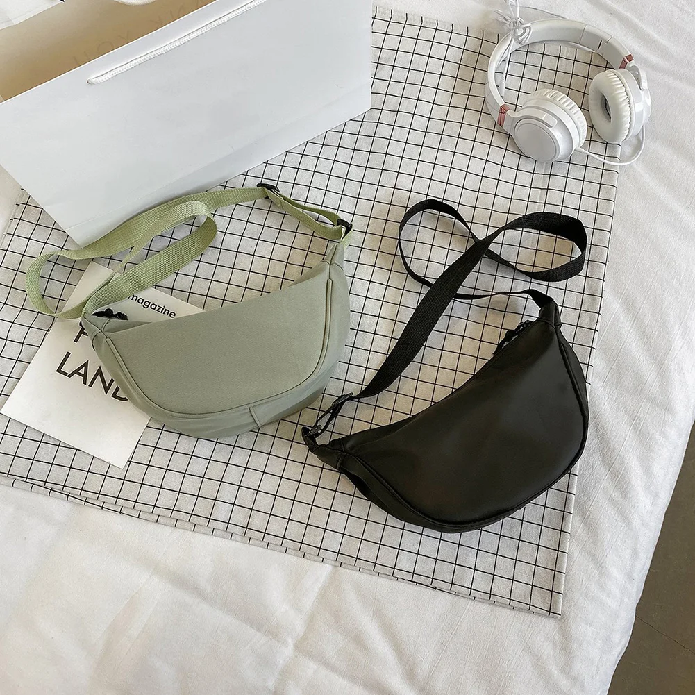 

New Women's Fashion Leather Handbags Fashion Solid Color Canvas Shoulder Chest Bag Purse Women Small Bag Handbags
