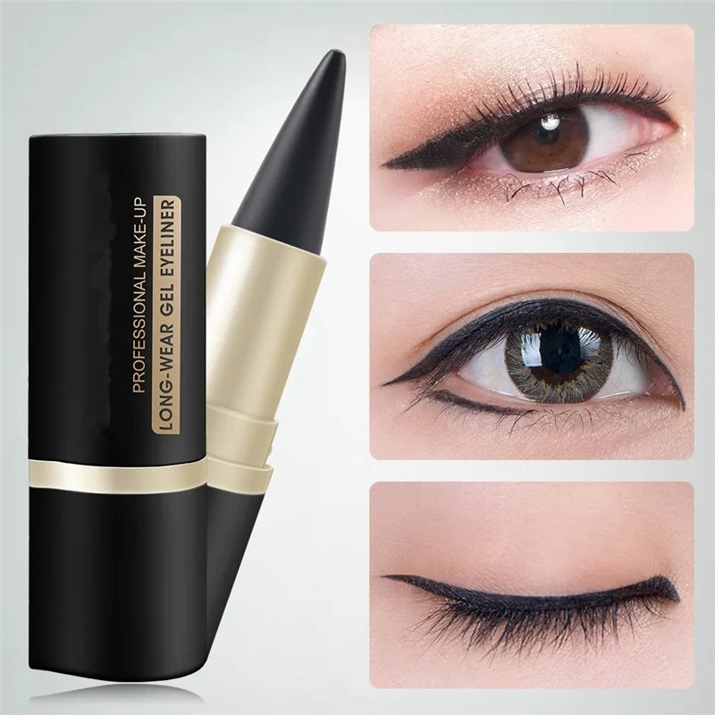 

High Level Black Tube Eyeliner Cream Portable Natural Black Eye Liner Pen Waterproof Long-lasting Easy To Wear Makeup