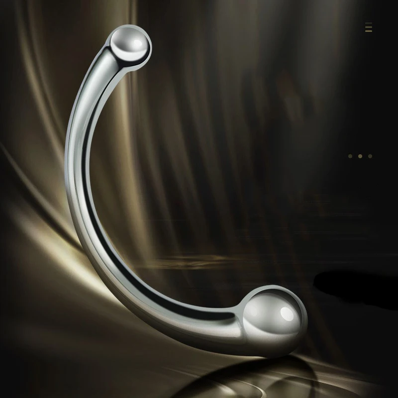 Металлическая анальная пробка с двойной головкой массажер простаты G-точка