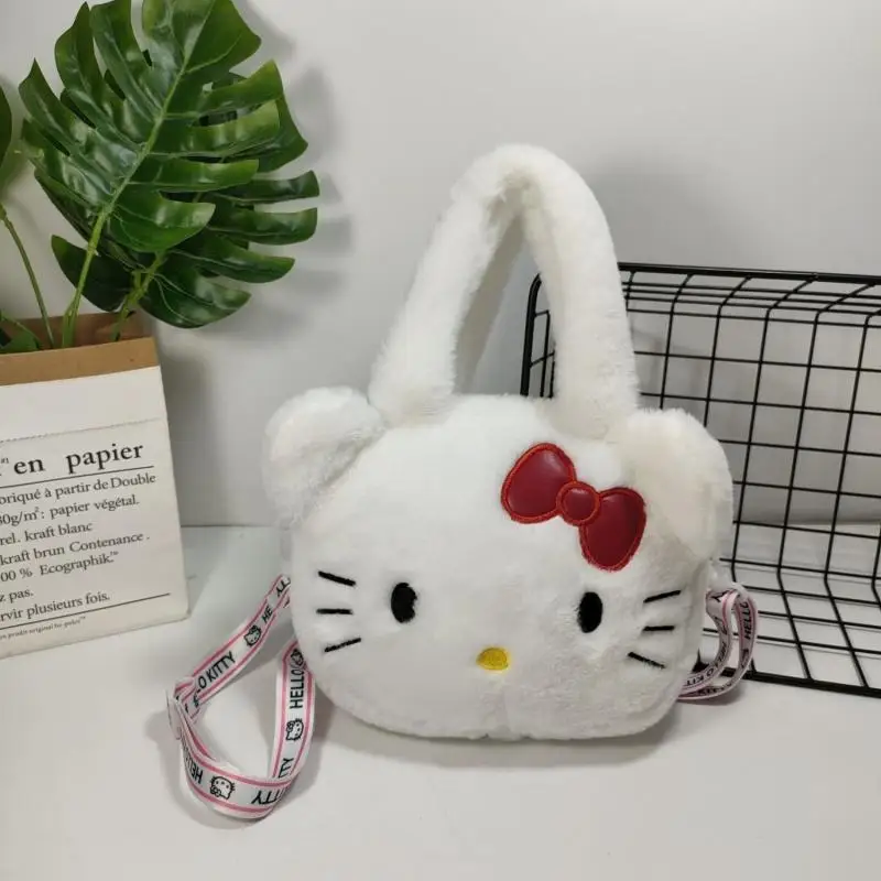

Сумка на одно плечо Hello Kitty, женская сумка, плюшевые сумки, сумка-седло с красным бантом, трендовая женская косметичка, Студенческая сумка
