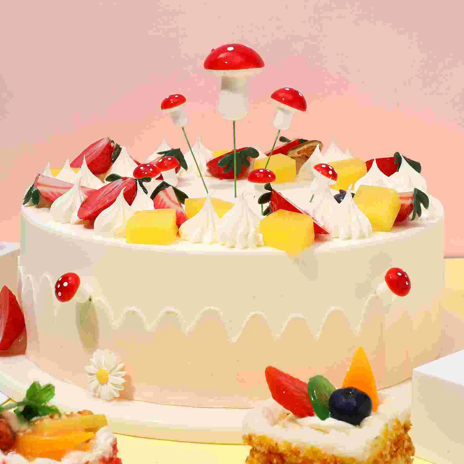 30 шт. топперы для торта с грибами лесные украшения кексов палочки искусственные