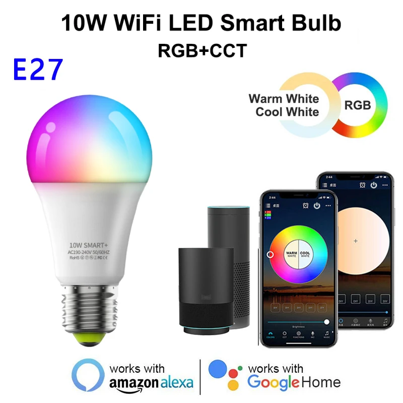 

Умсветильник Светодиодная лампа E27 с Wi-Fi, 10 Вт