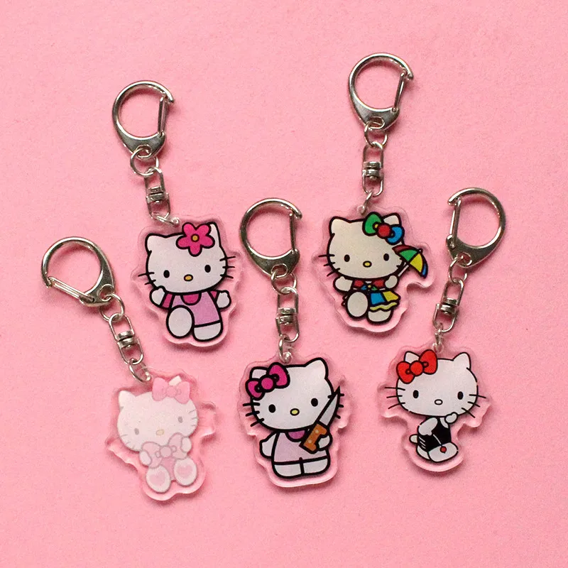 

Y2k Hello Kitty Keychain Kawaii Sanrio Anime Accessories Acrylic Doll Keychain Cute Kulomi Bag Pendant Matching Gift