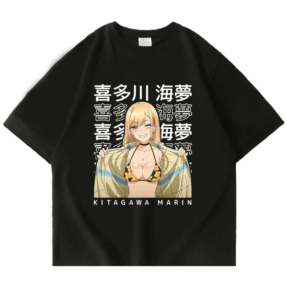 

My Dress-up Darling Marin Kitagawa Print T Shirt Women Men Teen Streetwear Oversized Cartoon Short Sleeves Cute Cotton T-shirt