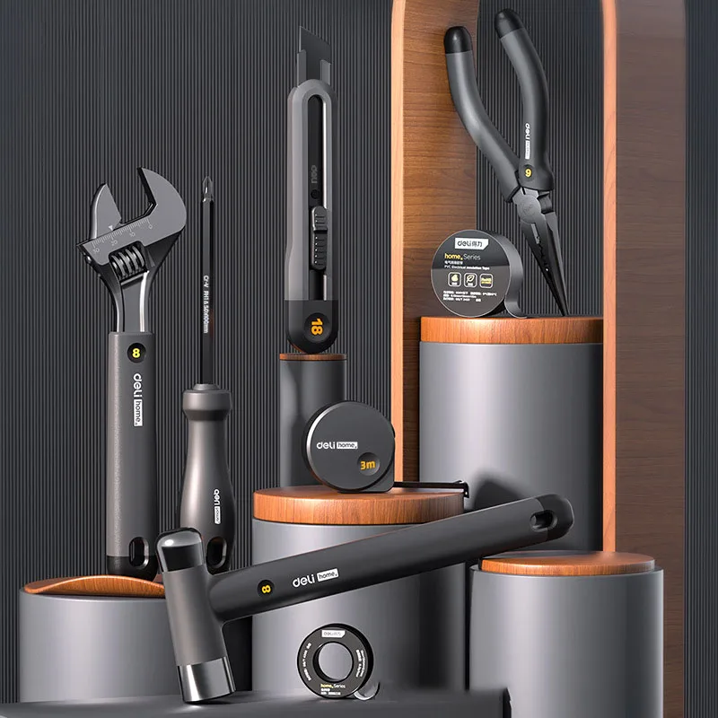 

High-quality Hand Tools for Work and Home Maintenance 8-piece Set, Utility Knife, Tape Measure, Screwdriver, Hardware Tools