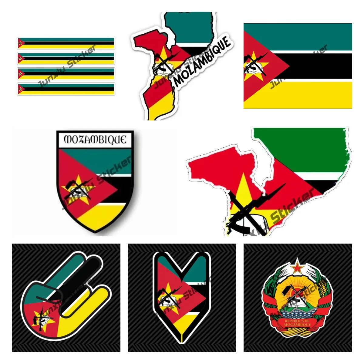 

High Quality Sticker Mozambique Map with Flag Vinyl Sticker for Car Motocross Racing Laptop Helmet Trunk Wall Waterproof Decor