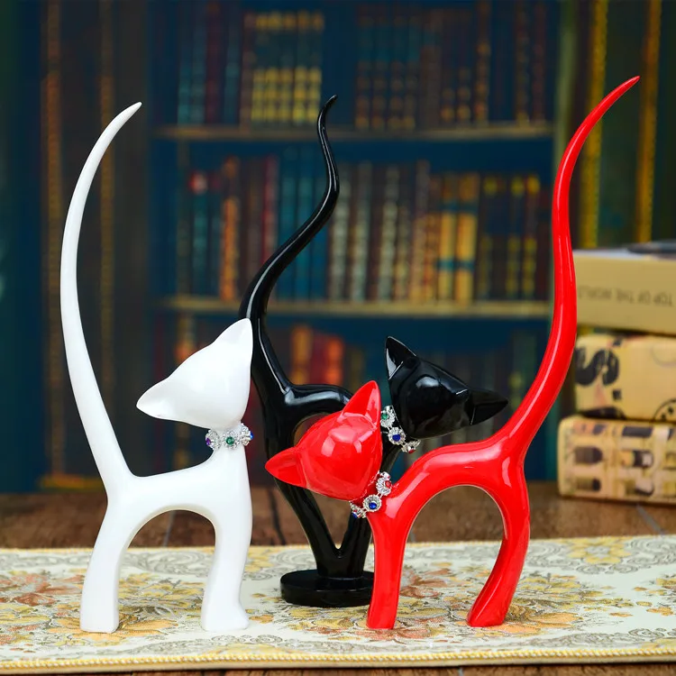 

European gift craft decoration resin home craft gift decoration creative family three kittens home creative decoration