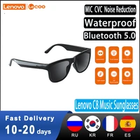 lenovo c8 music sunglasses bluetooth compatible 5 0 hifi music headset multi function waterproof noise cancelling headphone