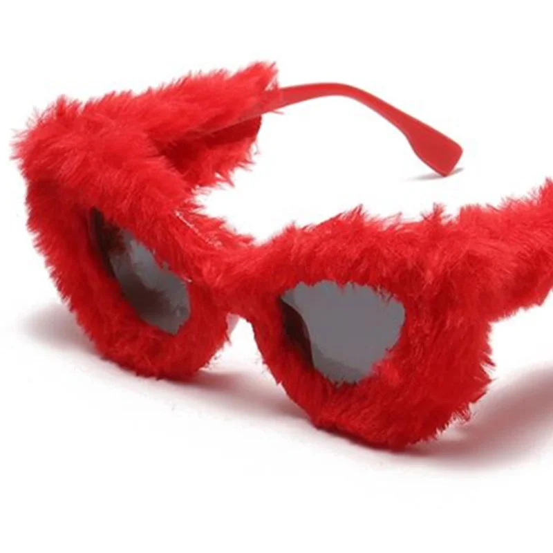 

NEW Winter Sunglasses Women Plush Sun Glasses Simplity Goggles Anti-UV Spectacles Hip Hop Eyeglasses Ornamental