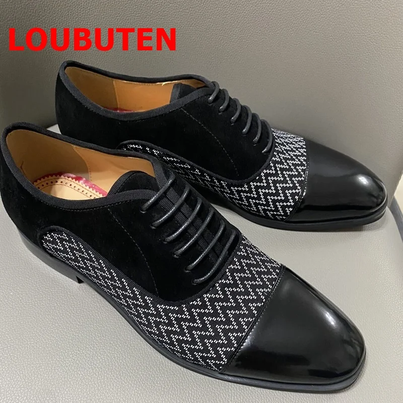 British Style Genuine Leather Patchwork Lace-up Men Dress Shoes Zapatos Oxford Hombre Wedding Shoes Formal Shoes