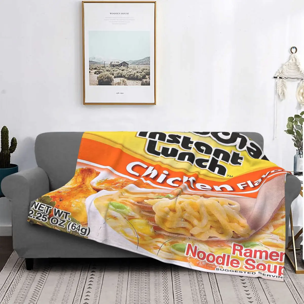 

Забавные клетчатые одеяла Maruchan, флисовые всесезонные одеяла с деликатными блюдами, покрывала для постельного белья, кушетка, плюшевое тонк...