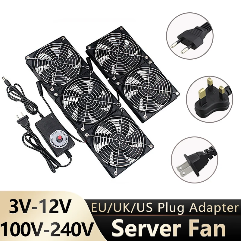 Высокоскоростной охлаждающий вентилятор Gdstime, 12 В, 220 В, 12 см, 6x120 мм, шасси для горнодобывающей машины, рабочая станция, шкаф 120x25 мм, вентилятор охлаждения сервера