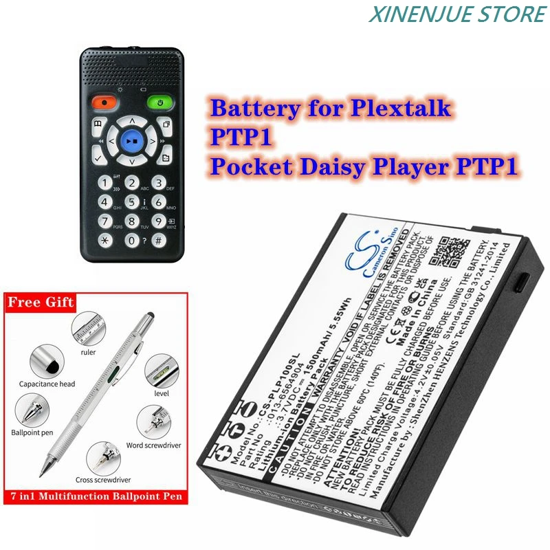 Аккумулятор CS 3 7 в/1500 мАч 013-6564904 для плеера Plextalk Pocket Daisy PTP1 | Электроника