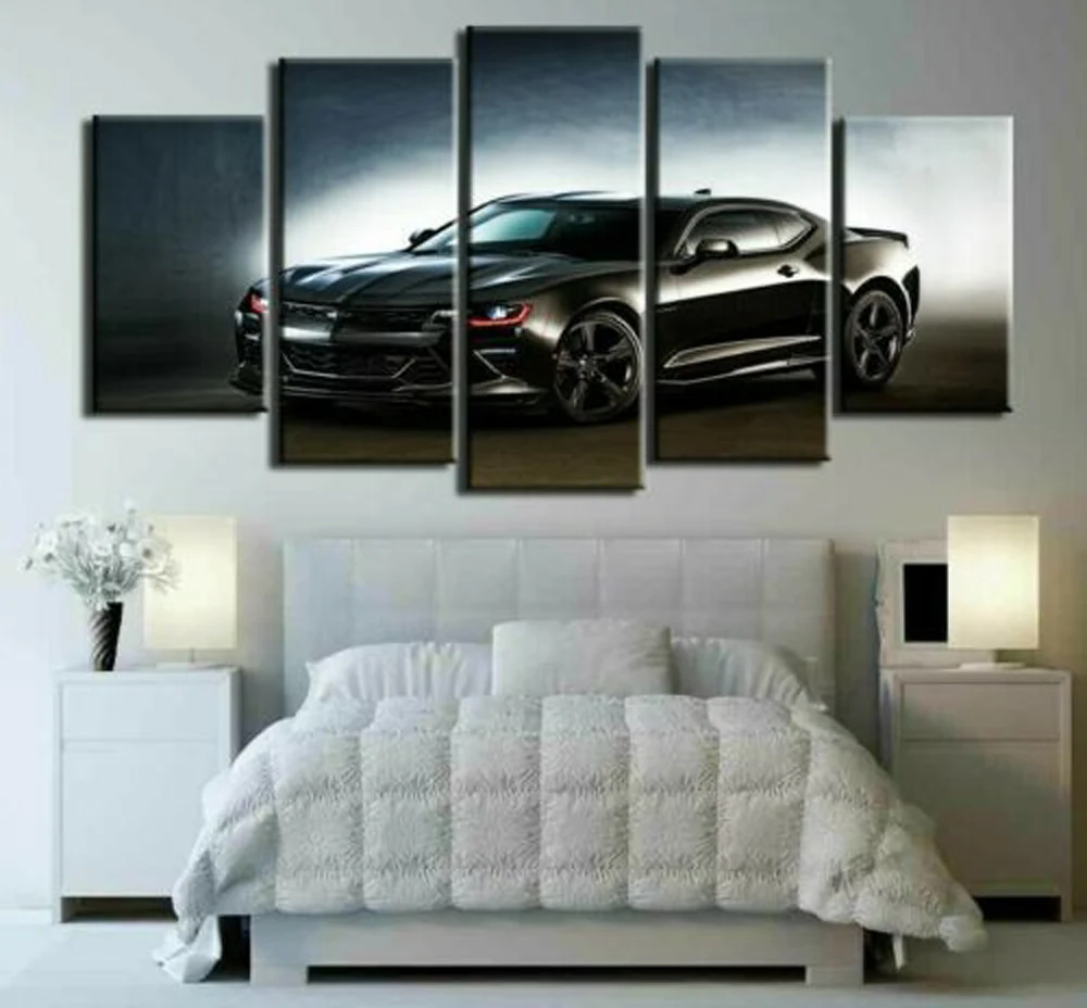 5 панелей на холсте без рамки для Chevrolet Camaro V8 Car HD декоративные настенные