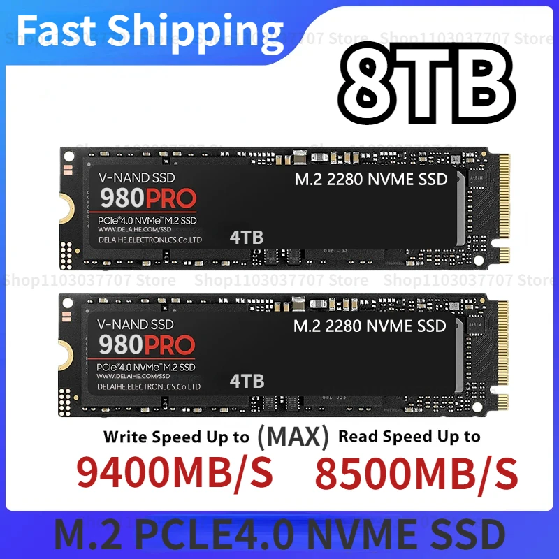 

4TB 2TB 990 PRO PCIe 4.0 NVMe 4.0 M.2 2280 1TB SSD Internal Solid State Hard Drive For Laptop PS5 MLC PC Computer disco duro