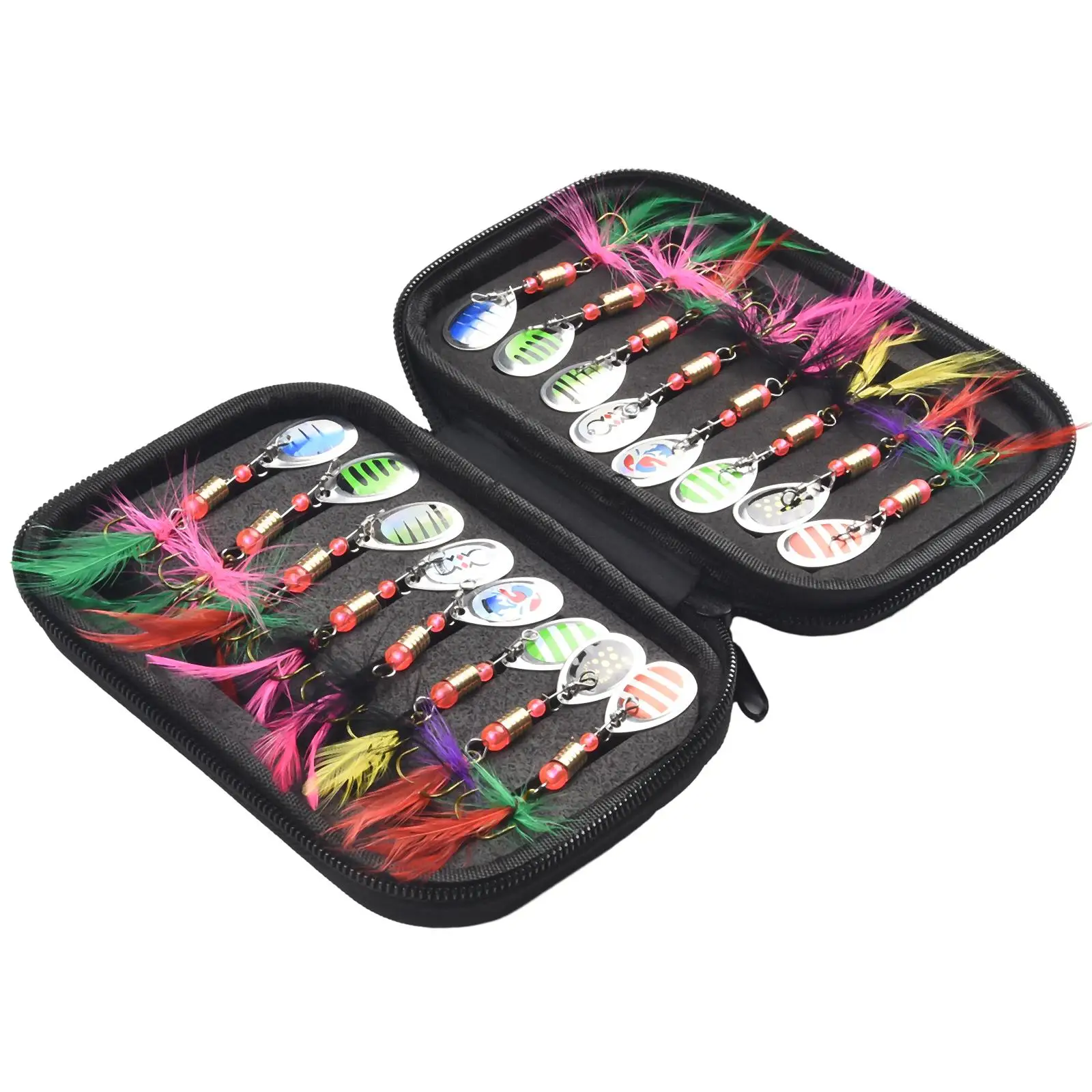 

Bait Fishing Spinner With Carry Bag With A Hook 16pc Fishing Wobbler For Easy Casting Set High Quality Material