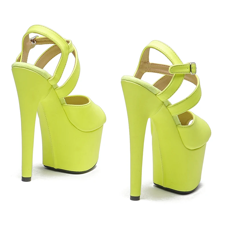 Leecabe 17CM/7Inch Matte PU  Platform Sandals  party High Heels Shoes Pole Dancing Shoes